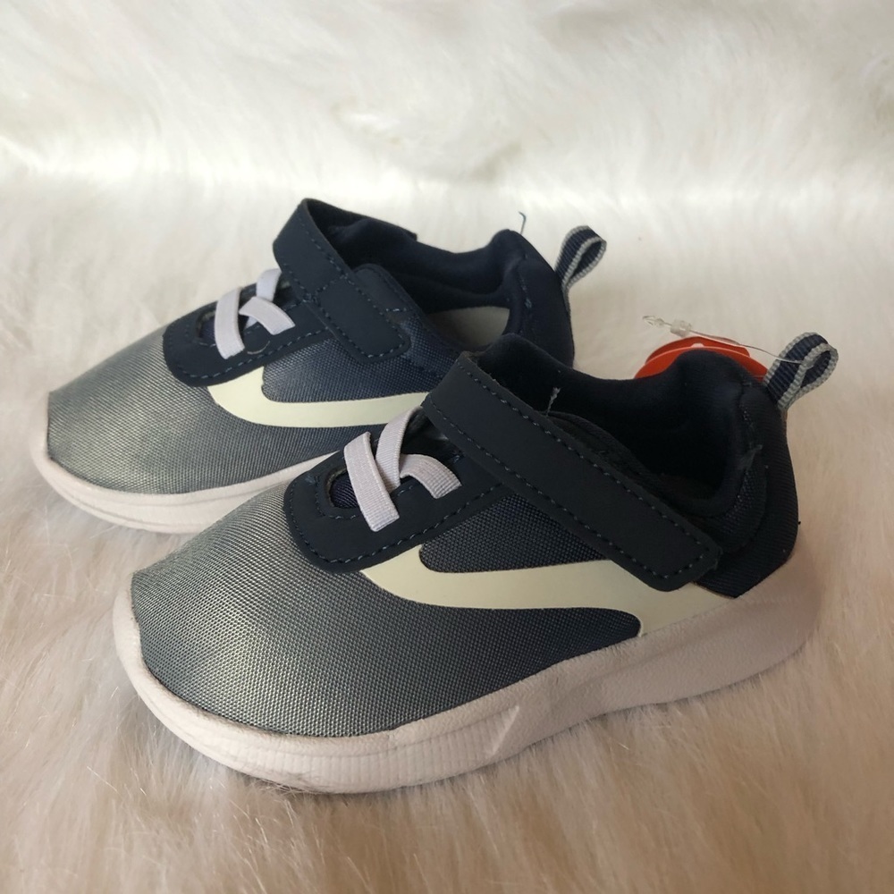 Wonder Nation Shoes Size 6 Babys Slip On Velcro New With Tags Blue-White - Picture 6 of 9